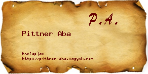 Pittner Aba névjegykártya